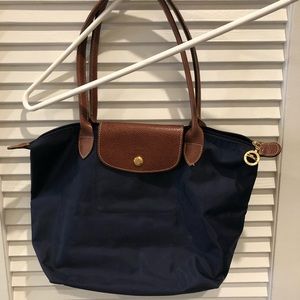 Longchamp Navy Le Pliage Tote — Small